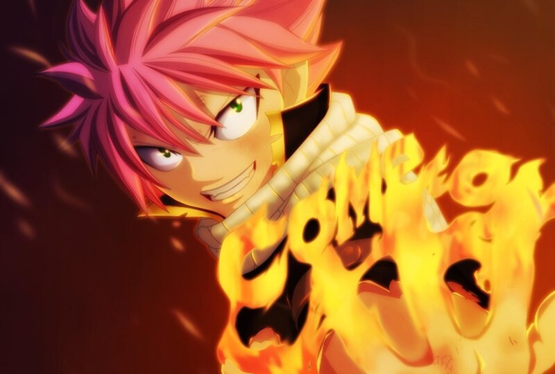 Pink-haired Character with Fire — Red