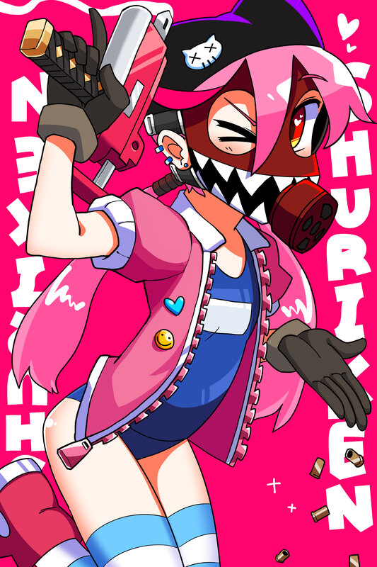 Pink-haired Character with Gun — Pink
