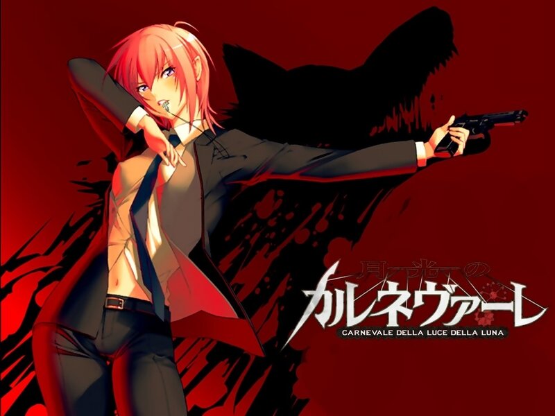 Pink-haired Character with Gun