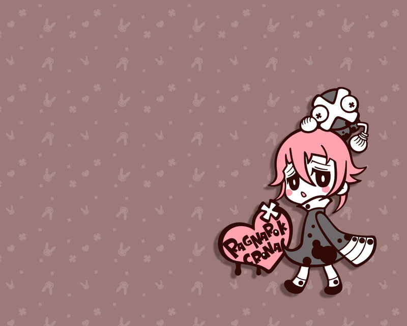 pink-haired character with heart