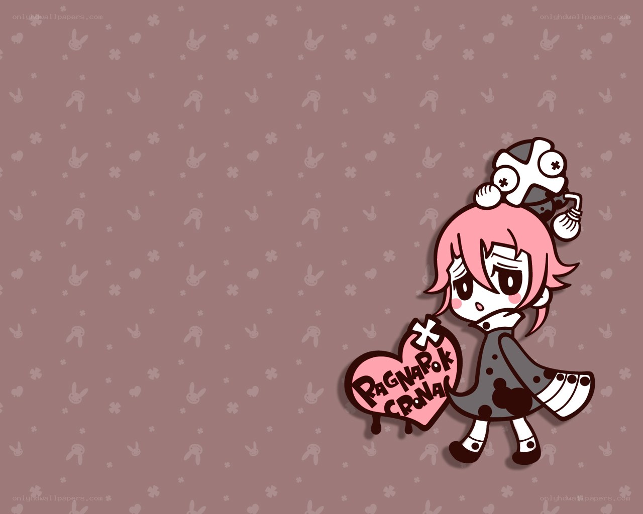 pink-haired character with heart