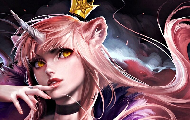 Pink-haired Character with Horn