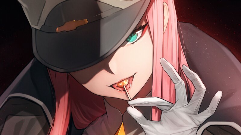 Pink-haired Character with Lollipop