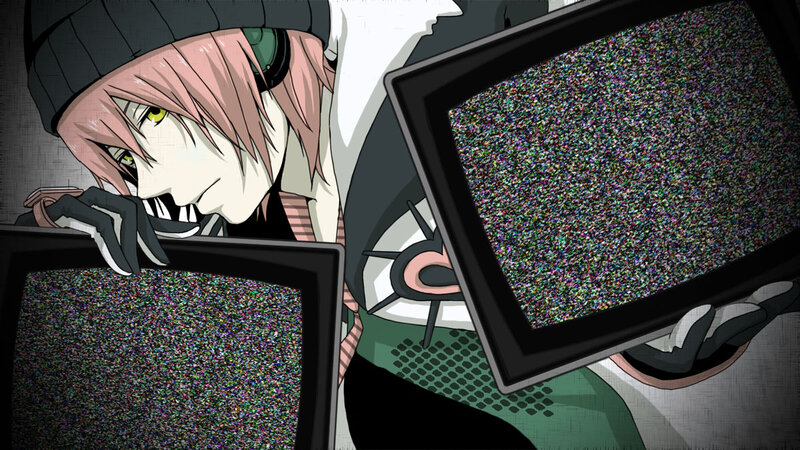 Pink-haired Character with TVs