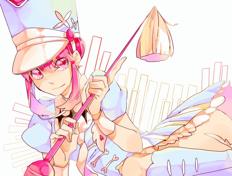 Pink-haired Character with Wand — Pink