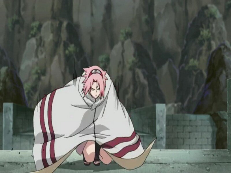 Pink-haired Character Wrapped in Cloth