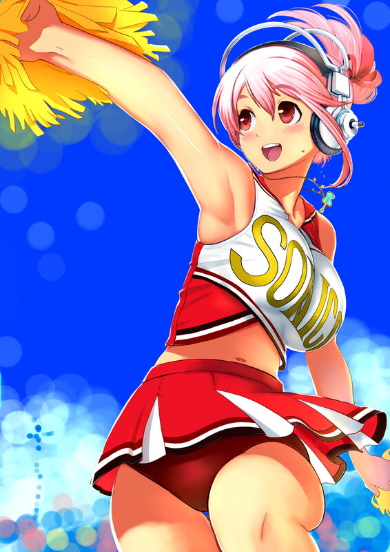 Pink-haired Cheerleader — Blue