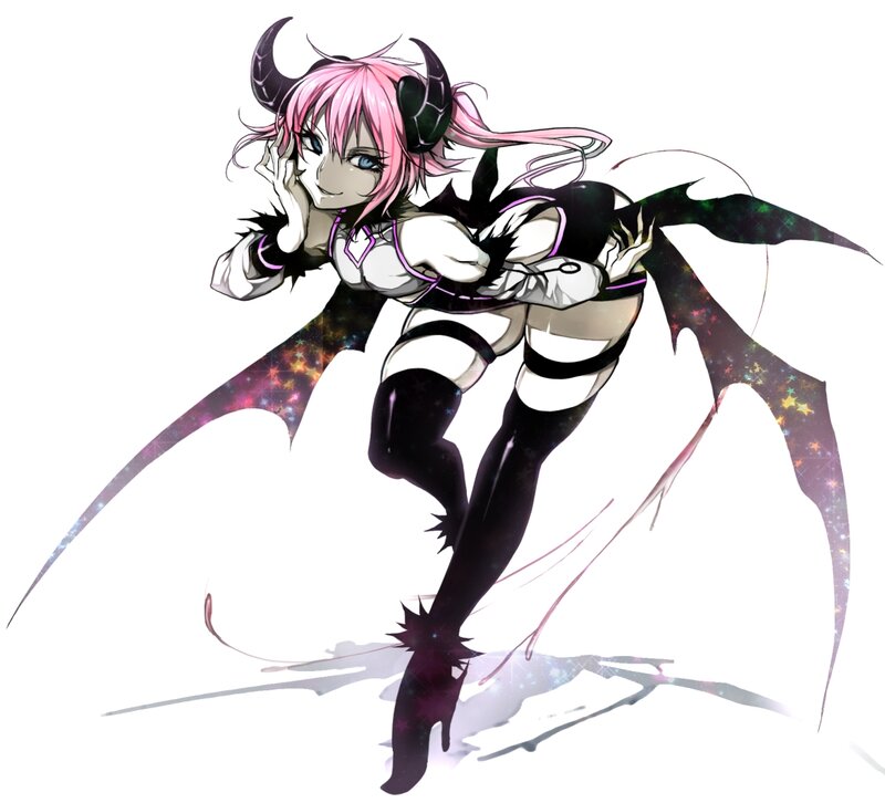 Pink-haired Demon Girl — Black