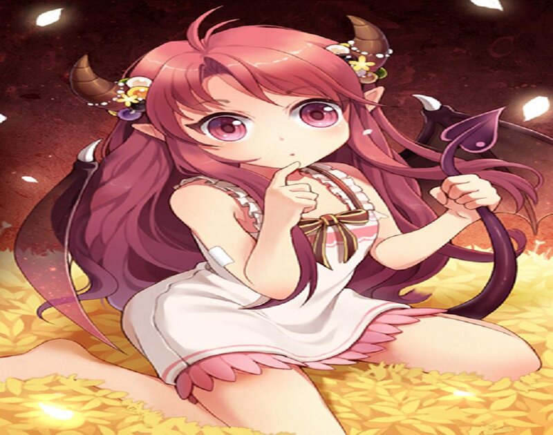 Pink-haired Demon Girl — Pink, Playful
