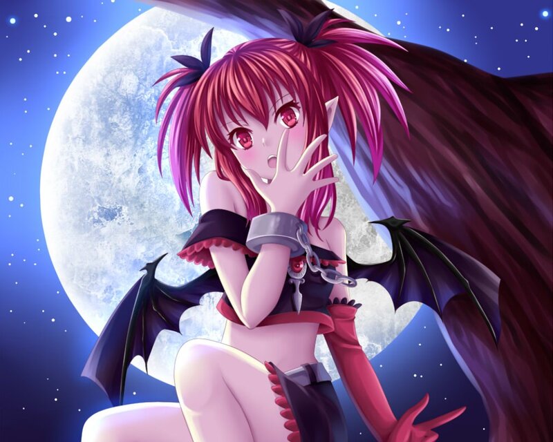 Pink-haired Demon Girl — Purple