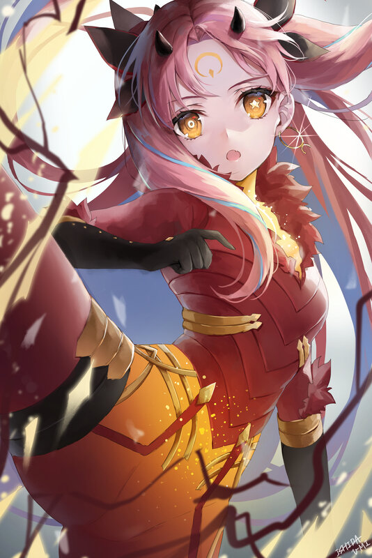 Pink-haired Demon Girl — Red, Dramatic