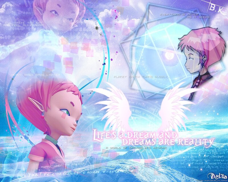 Pink-haired Elf Character — Blue