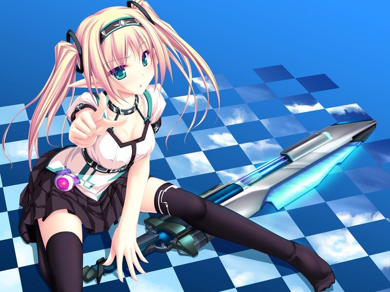 Pink-haired Elf Girl — Blue, Playful