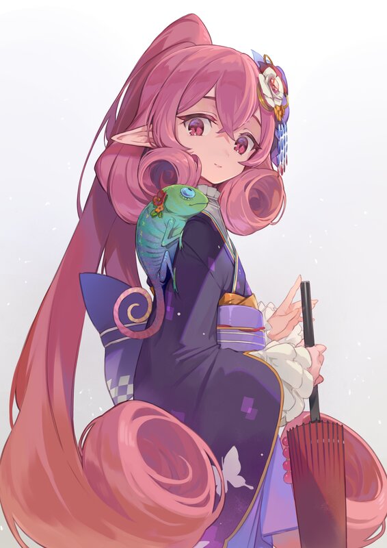 Pink-haired Elf Girl — Pink, Calm