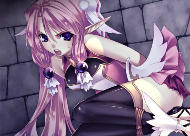 Pink-haired Elf Girl — Purple, Dramatic