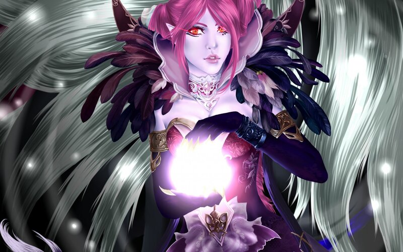 Pink-haired Elf Woman