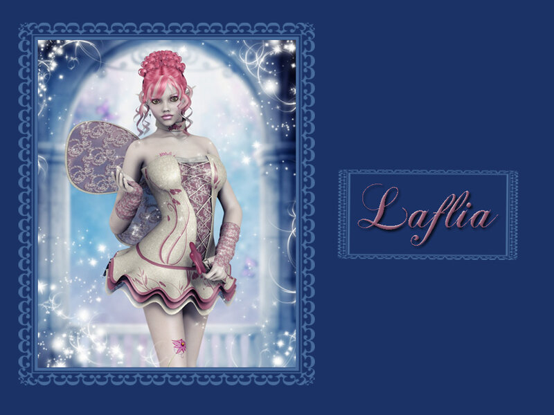 Pink-haired Fairy Character — Blue