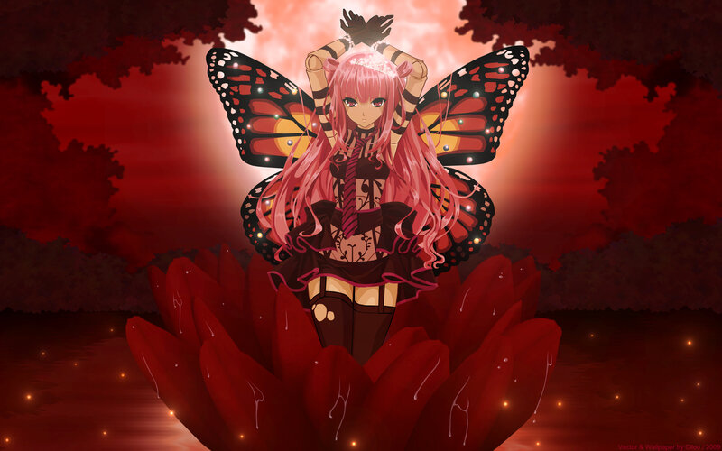 Pink-haired Fairy in Flower