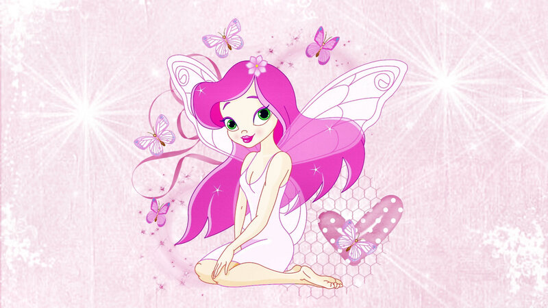 Pink-haired Fairy with Butterflies