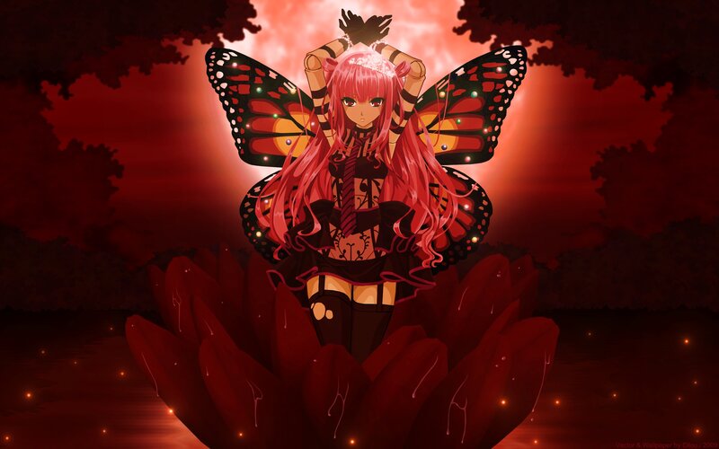 Pink-haired Fairy with Butterfly Wings