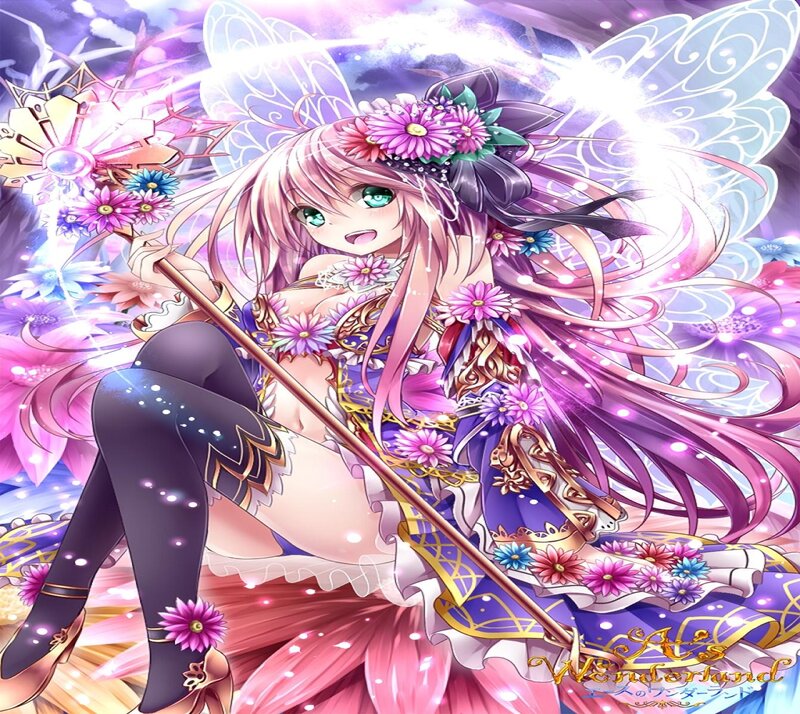 Pink-haired Fairy with Staff — Purple