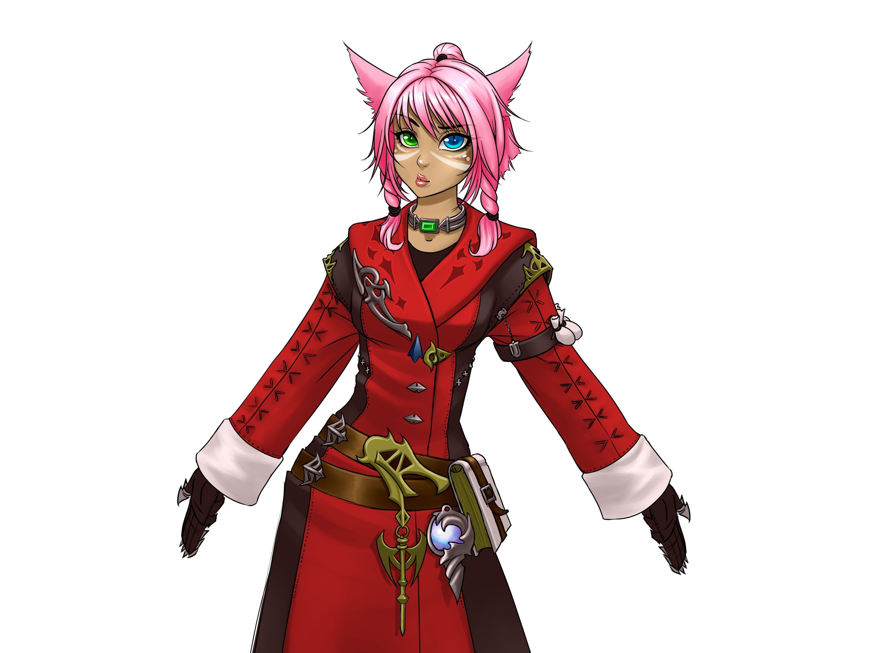pink-haired fantasy character