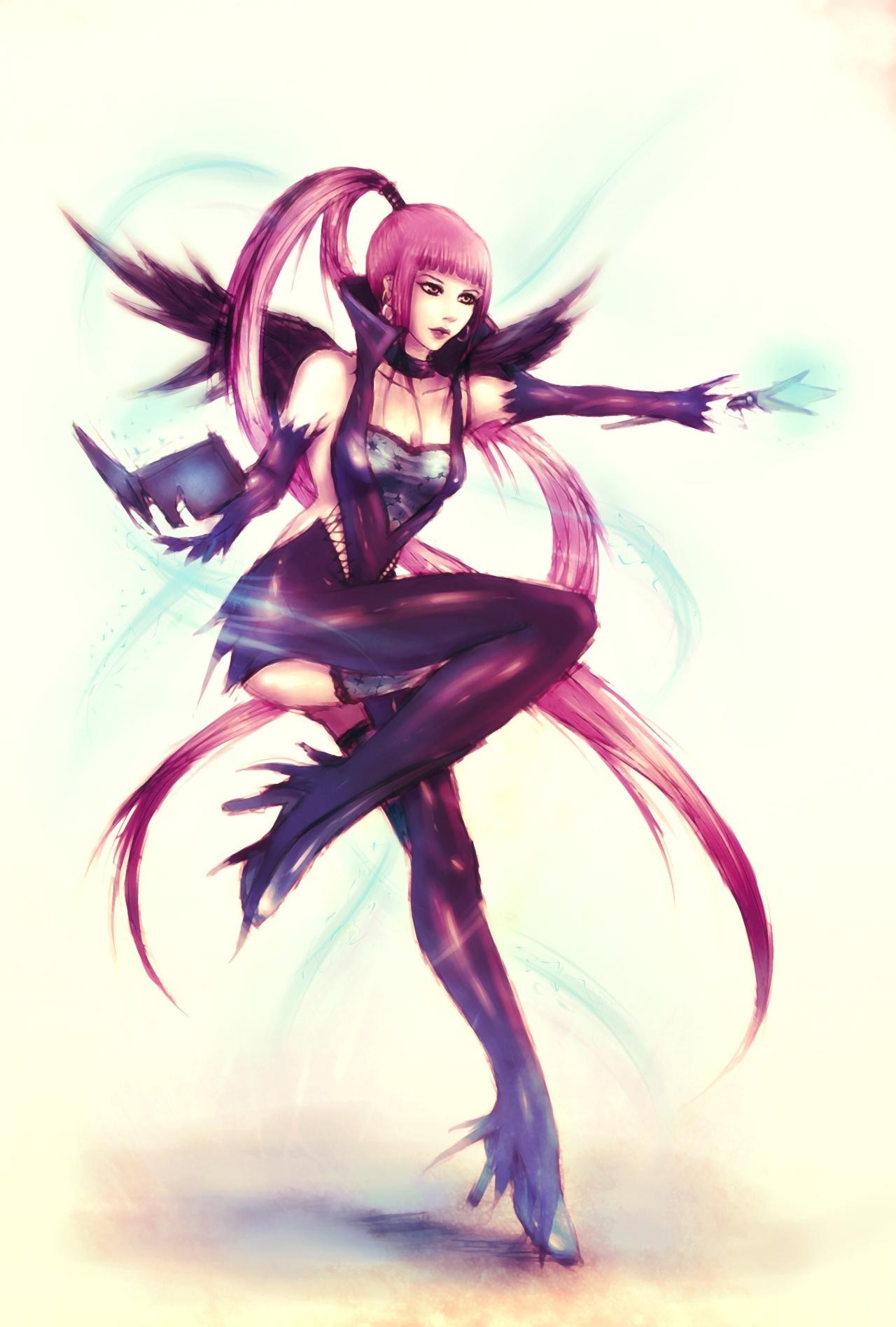 pink-haired fantasy warrior