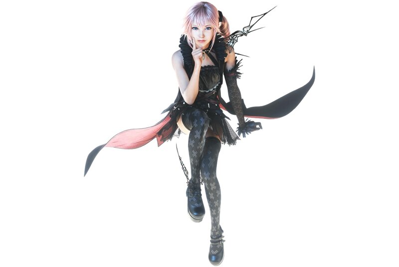 Pink-haired Female Character — Black, Neutral