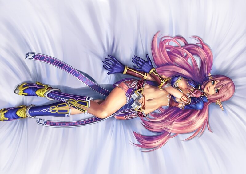 Pink-haired Female Character — Purple, Calm