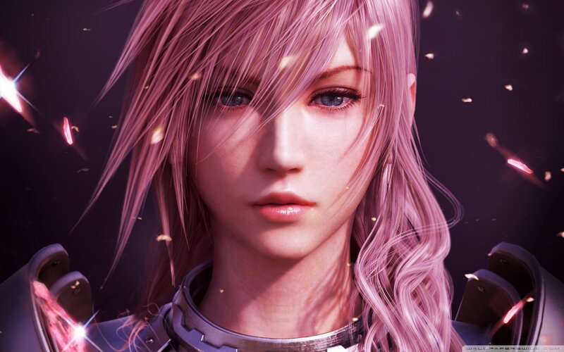 Pink-haired Female Character — Purple, Dramatic