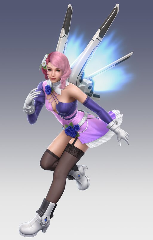 Pink-haired Female Character — Purple, Dynamic, 3d Render