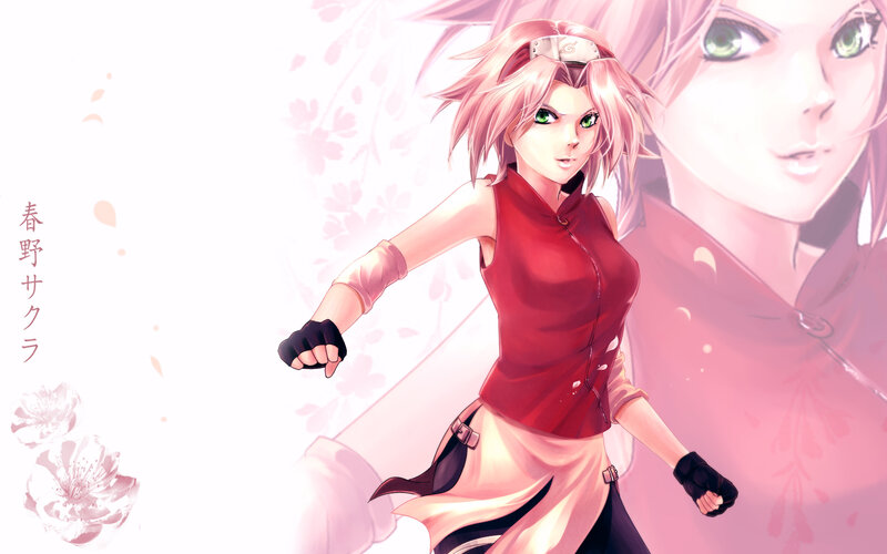 Pink-haired Female Character — Red, Dynamic