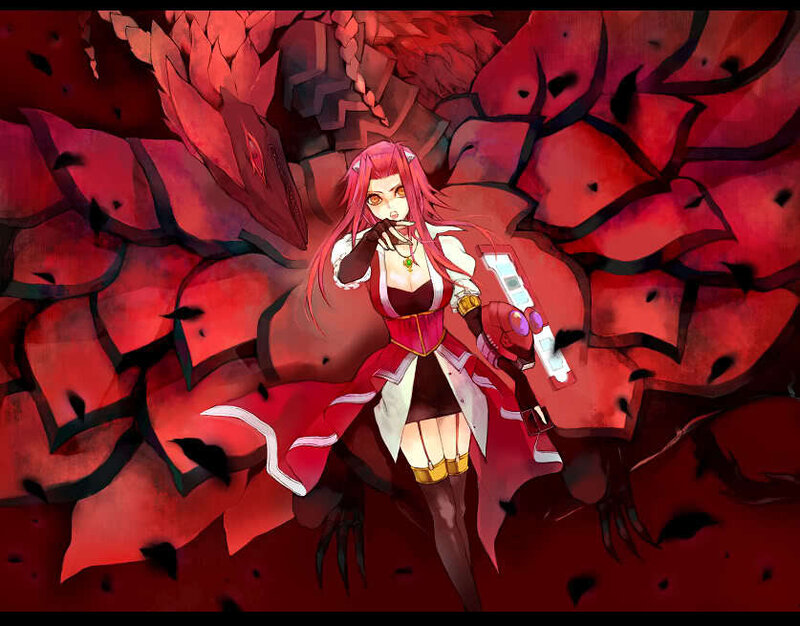 Pink-haired Female Character — Red