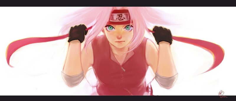 Pink-haired Female Ninja — Pink, Determined