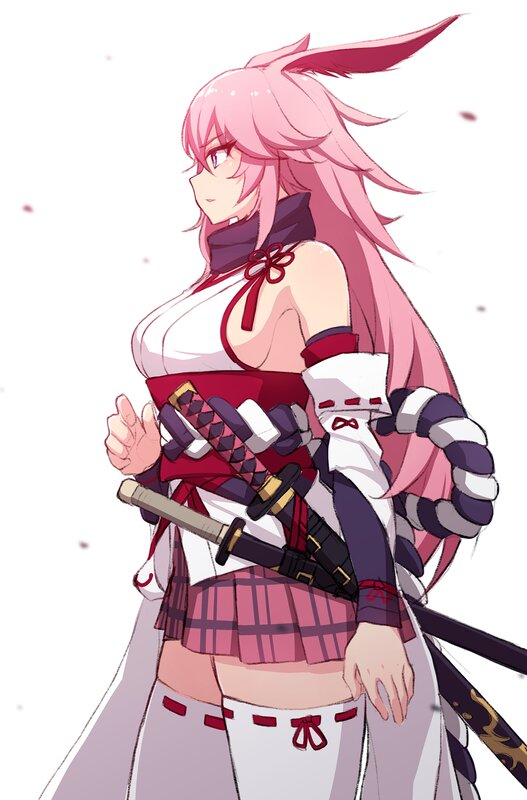 Pink-haired Female Warrior — Pink, Calm, Anime