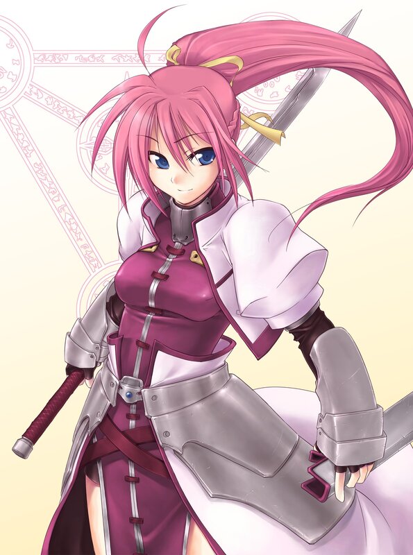 Pink-haired Female Warrior — Pink, Confident