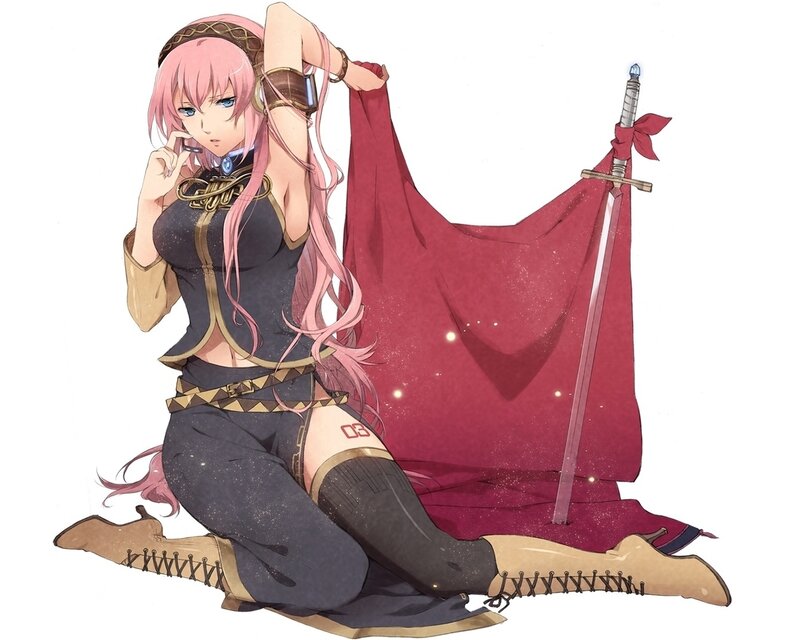 Pink-haired Female Warrior — Pink, Dramatic, Anime