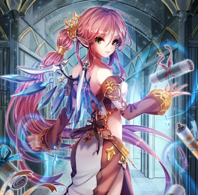 Pink-haired Female Warrior — Purple, Dramatic, Digital Art