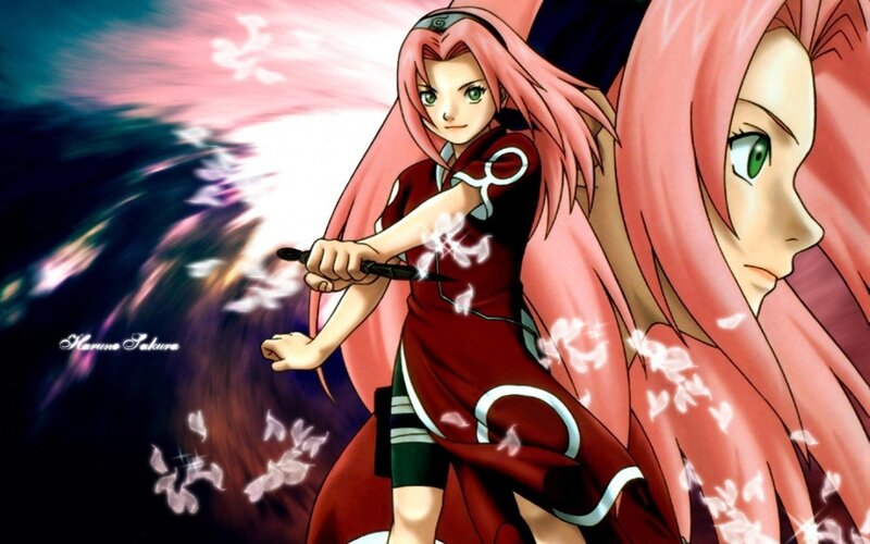 Pink-haired Female Warrior — Red