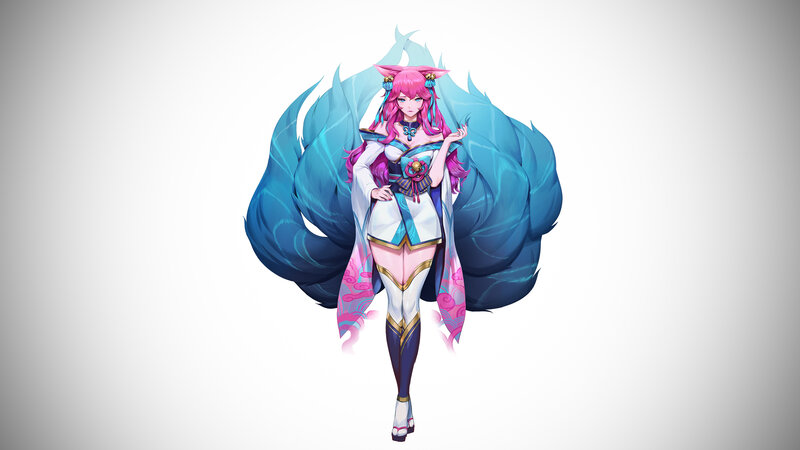 Pink-haired Fox Girl — Blue, Confident