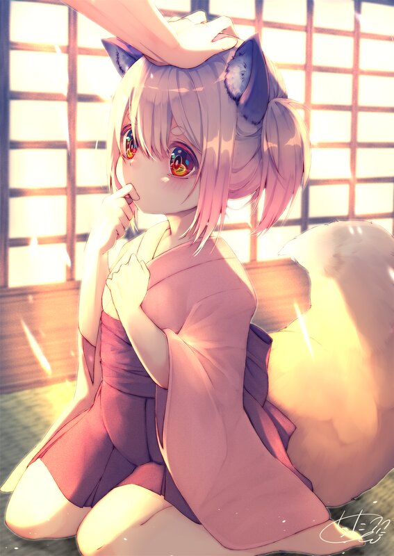 Pink-haired Fox Girl — Pink, Calm, Sunset