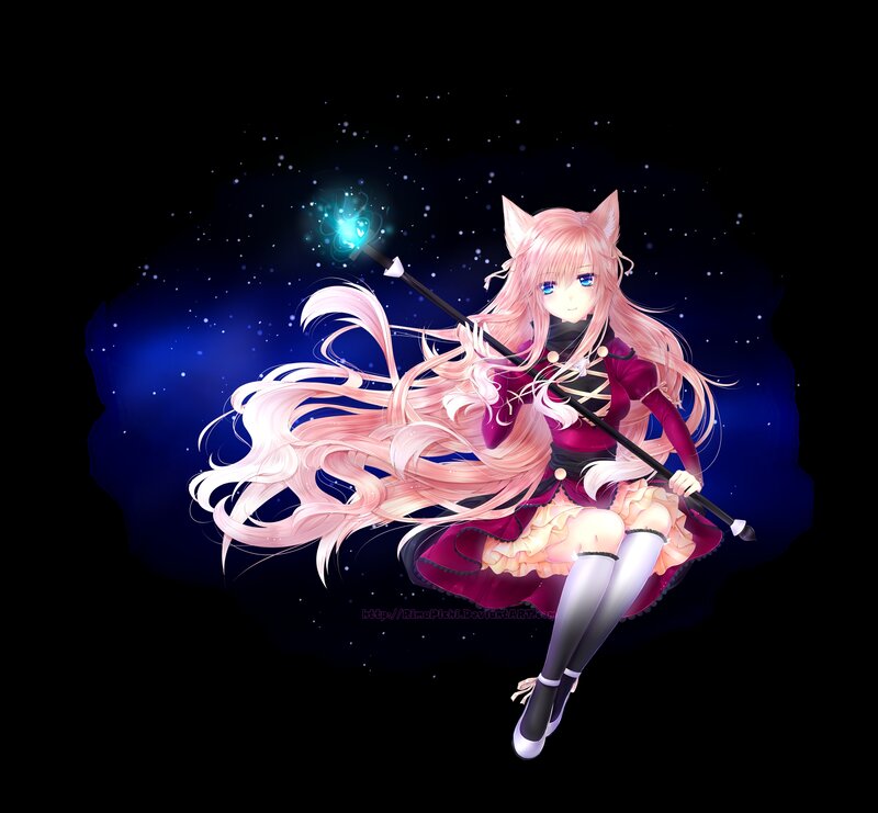 Pink-haired Fox Girl — Pink, Fantasy