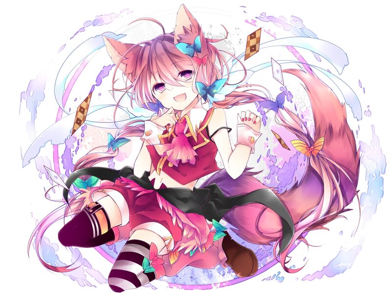 Pink-haired Fox Girl — Pink, Playful