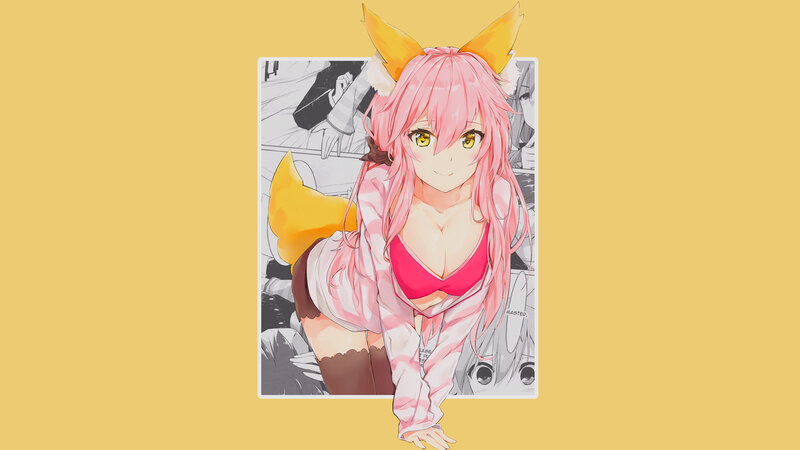 Pink-haired Fox Girl — Yellow