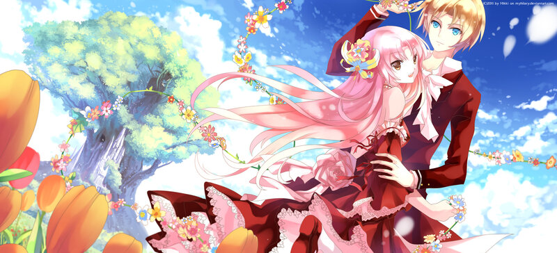 Pink-haired Girl and Blonde Boy — Pink