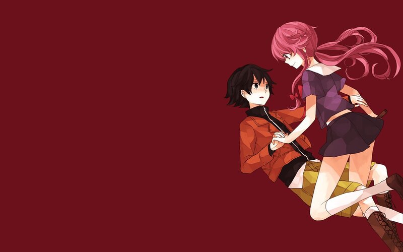 Pink-haired Girl and Boy — Red, Dramatic