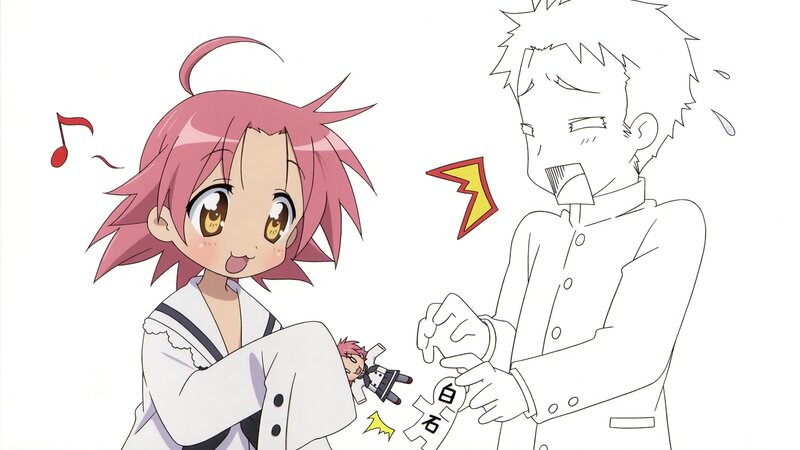 Pink-haired Girl and Boy — White