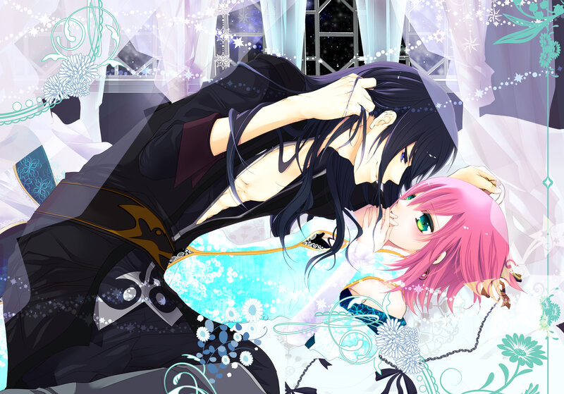 Pink-haired Girl and Dark-haired Boy — Pink, Romantic