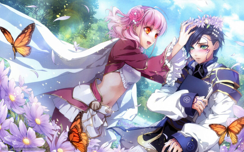 Pink-haired Girl and Dark-haired Boy — Purple