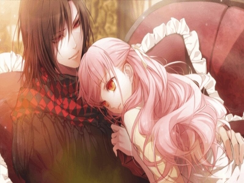 Pink-haired Girl and Dark-haired Man